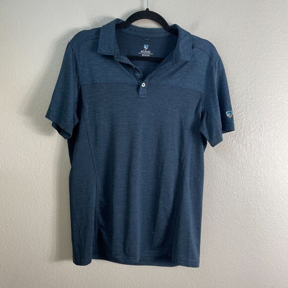 Kuhl Mens Medium Blue Engineered Polo Shirt Short Sleeve Top - Picture 1 of 9
